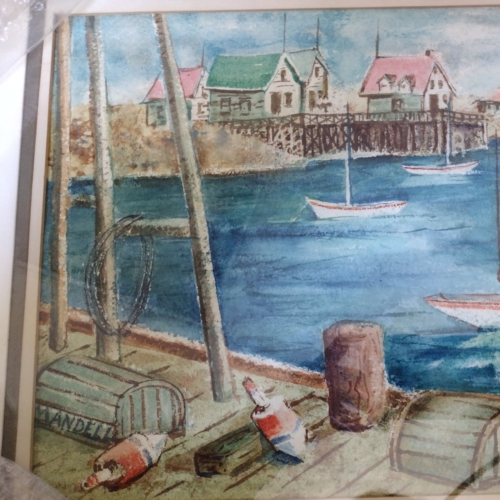 Mandell: Coastal Village Watercolor Art Print
